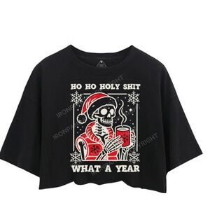 Iron Panda Cropped Black Graphic Gym Tee